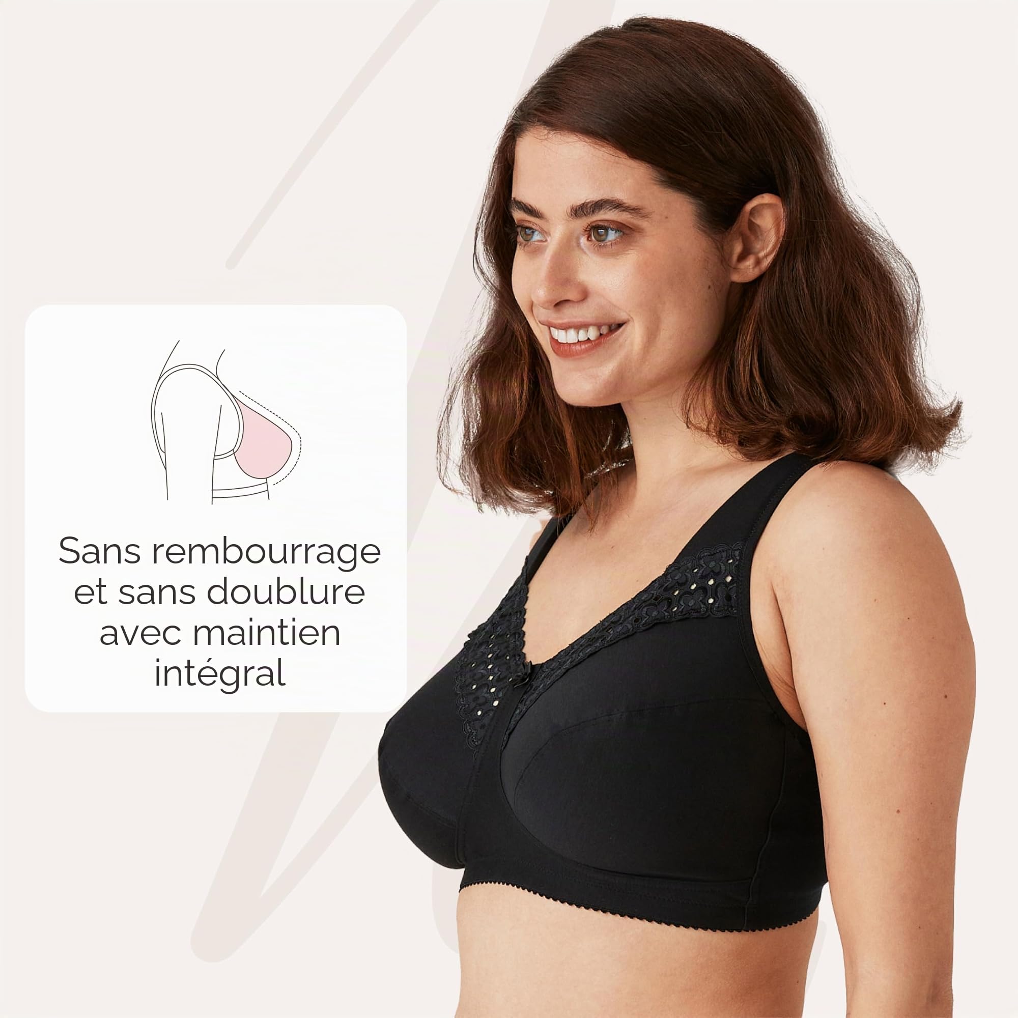 Miss Mary of Sweden : Broderie Anglaise, Soutien-Gorge de Confort en Coton, sans Armature