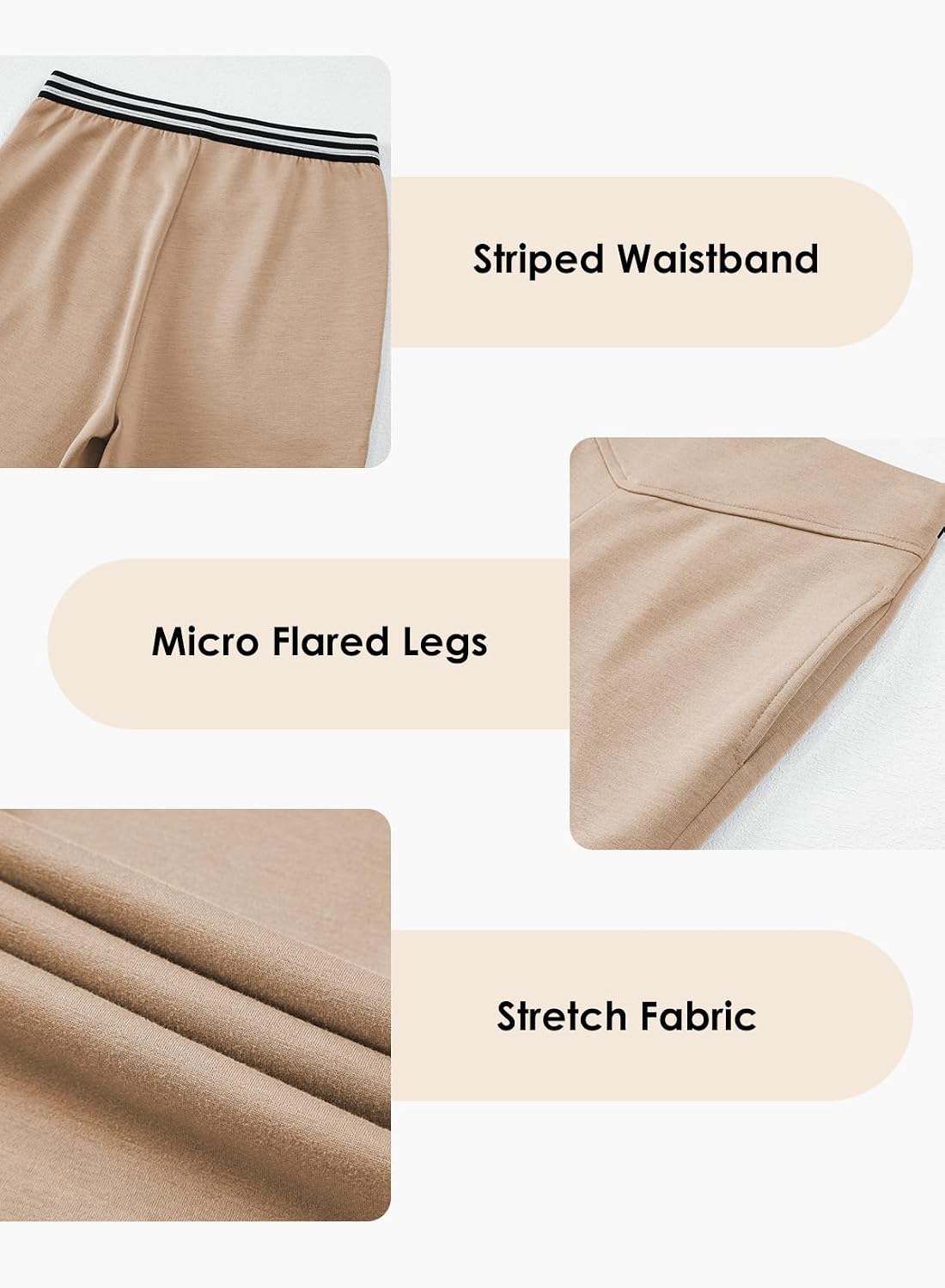 DOKOTOO KIDS Girls School Uniform Pants High Waist Leggings Size 6-15 Years | V Shape High Waist, Elastic Flare Leg, Dress Leggings, With Pockets, Tummy Hide, Stripe Print, Solid, Pull on No Zipper