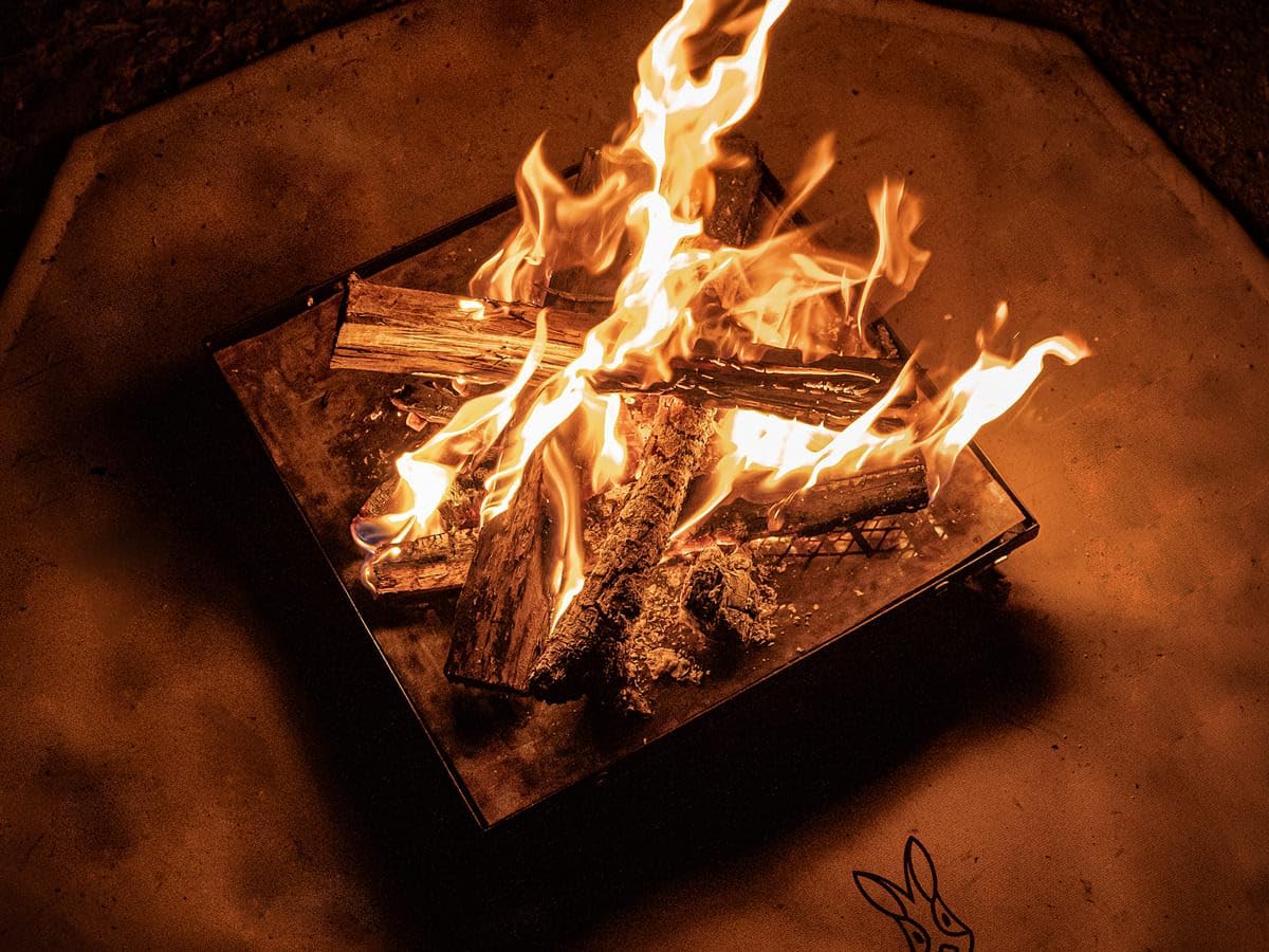 DOD Takibi Fire Table – Portable Tabletop Wood Burning Fire Pit with Storage Bag – Outdoor Campfire Pit for Camping, Cooking, Bonfires, Patio, Backyard