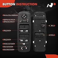 Vista 4 de A-Premium Interruptor de ventana eléctrico maestro de 8+13 pines compatible con Dodge Dart 2013-2016 y Jeep Cherokee 2014-2016 y Chrysler 200