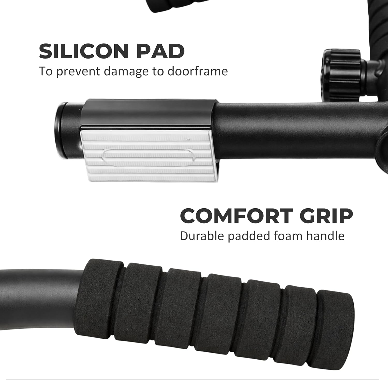 HANZO Doorway Pull Up Bar Set with Suspension Straps – Multi-Grip Chin Up Bar for Home Gym – No Screws, Strength Training Workout Bar, Door Gym Pullup Bar