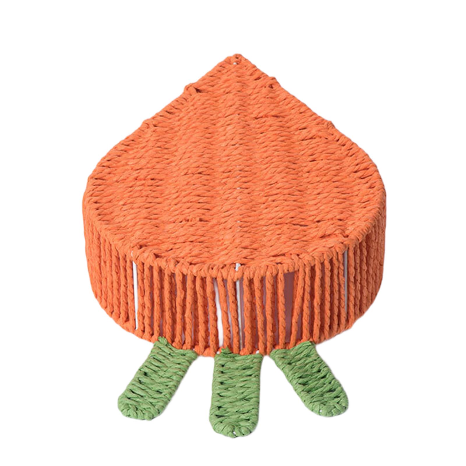 Carrot Shaped Basket Decorative Fruit Bowl Snacks and Candy Storage Container for Kitchen or Living Room Decoration Rattan Woven Basket