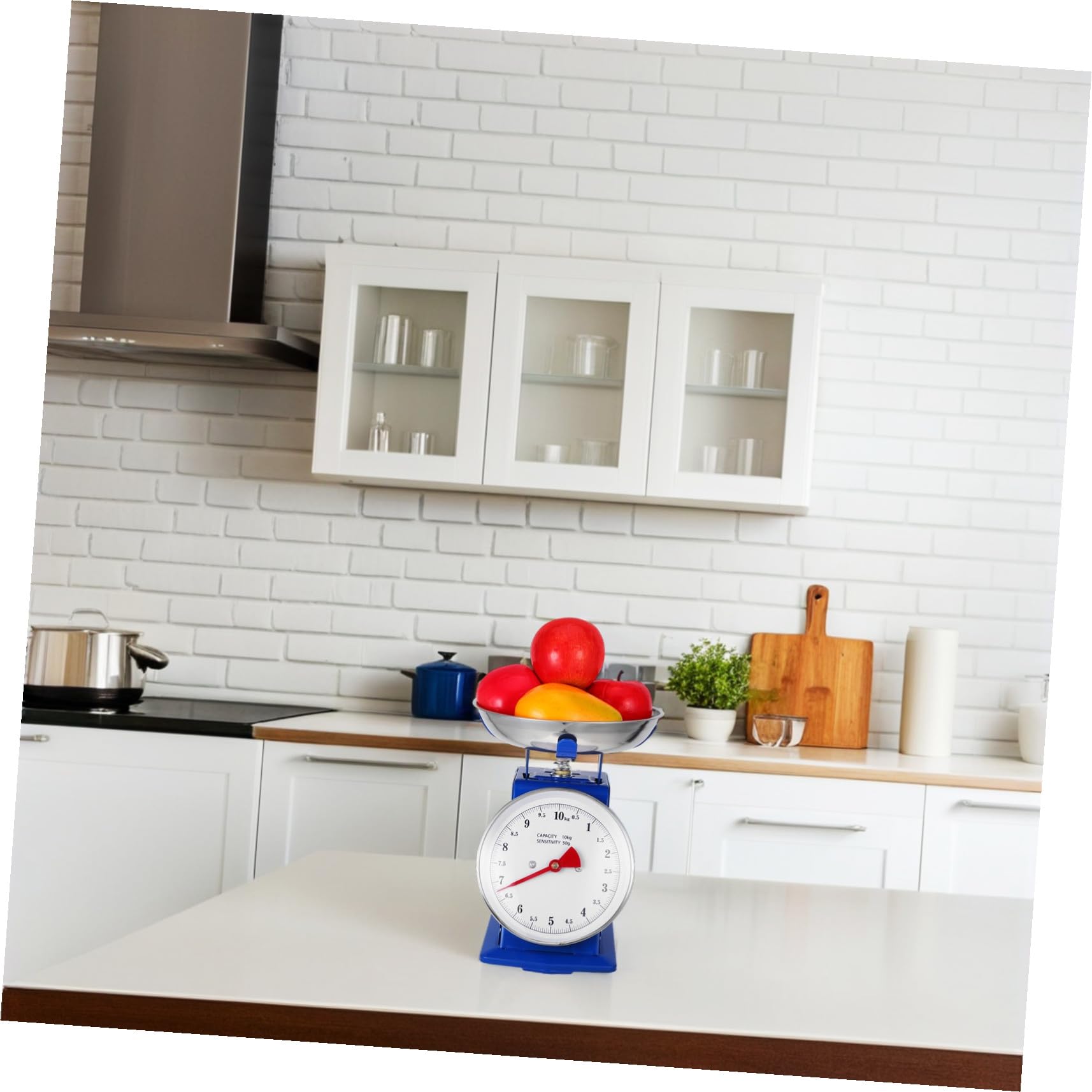 Báscula de Cocina Mecánica Vintage y Dial Grande Fácil de Leer con Capacidad de 10kg, Plato Desmontable para Preparación de Comidas