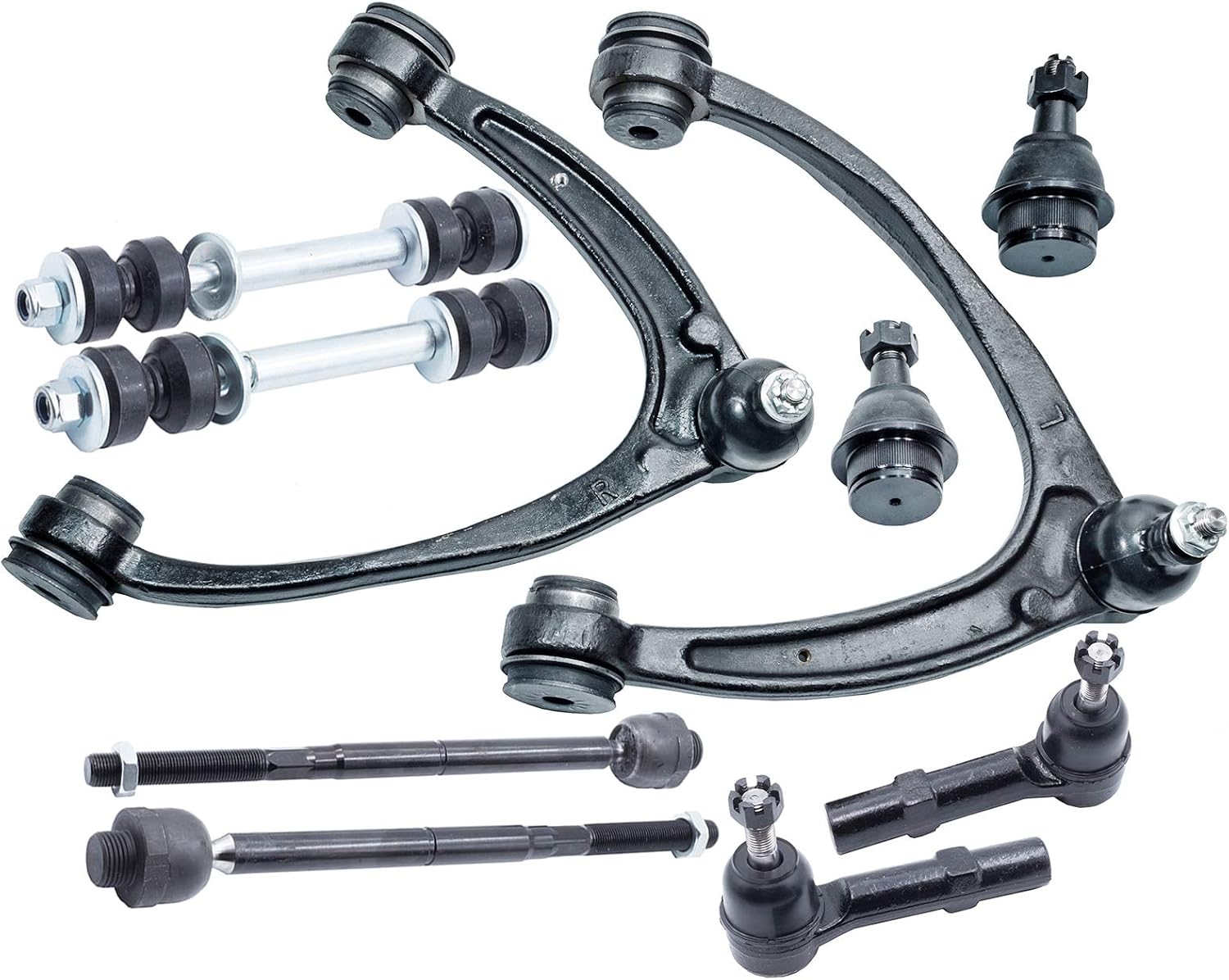 10pc Front Upper Control Arm Sway Bar Ball Joint Kit for Chevy Tahoe Silverado Avalanche Suburban Cadillac Escalade GMC Sierra