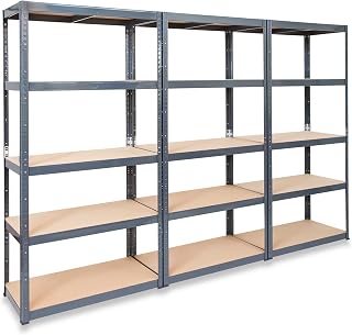 Storalex 3 x 300mm Deep Space Saving Garage Shelving/Racking Units 265KG UDL