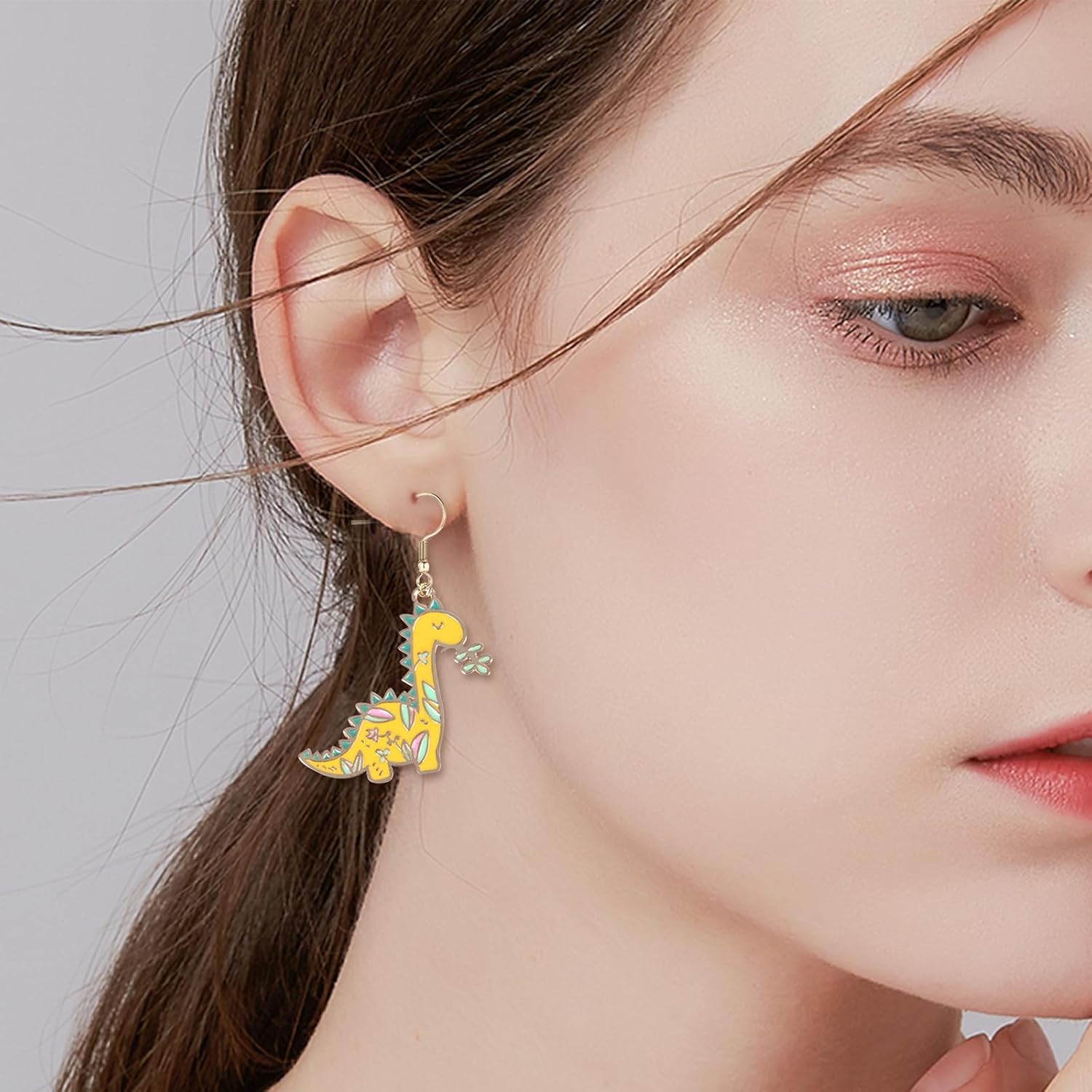 Cute Dinosaur Drop Earrings for Women Dino Animal Dangle Earrings Blue Lovely Animal Dangling Earrings Funny Dinosaur Earrings Birthday Gifts for womens - Image 2