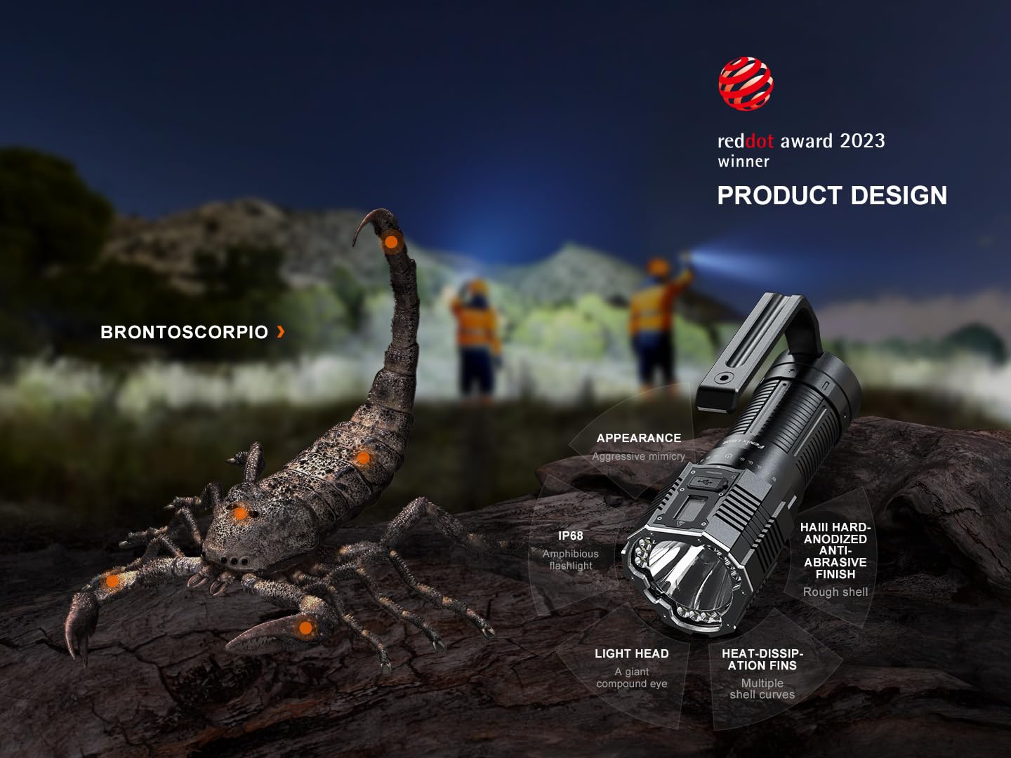FENIX LR60R Lampe torche LED rechargeable longue portée ultra lumineuse 21 000 lumens 1085 m 113 heures maximum Batterie de grande capacité Charge rapide 45 W Écran OLED Batterie externe IP68