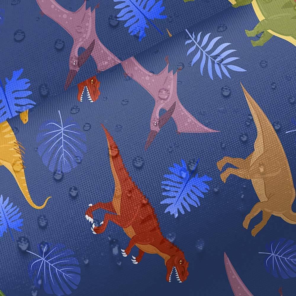 Funny Dinosaur Shower Curtain for Kids Bathroom Blue Bath Curtain for Boys Girls,Waterproof Fabric with 12 Hooks,Cute Dino Theme Bathroom Decoration 72X84IN