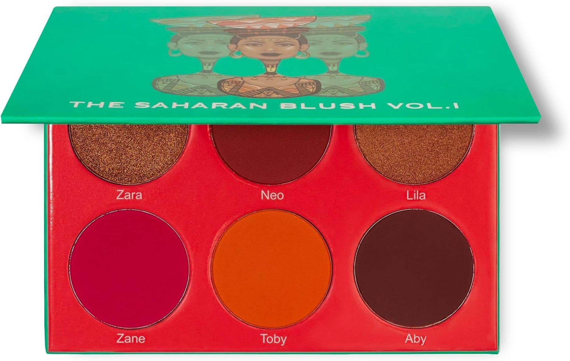 Juvia's Place Blush Palette Saharan Vol.1, 6 Pan, Mauve and Browns Shimmers and Mattes, Blush and Contour, Darker Skin Tone, Vegan, Cruelty Free