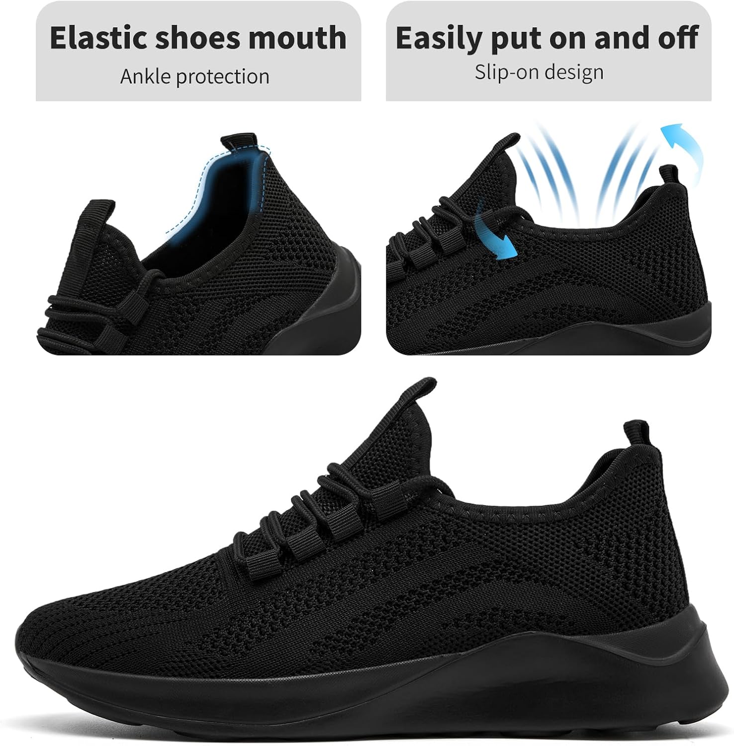 Women's Walking Shoes Slip On Running Sport Sneakers Tennis Workout Gym Lightweight Shoes Non Slip Athletic Fashion Casual Breathable Mesh Travel Shoe - Image 5