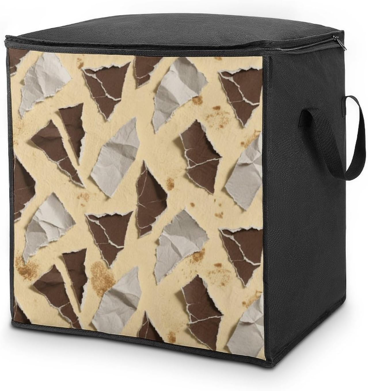 Torn Kraft Paper Storage Bags Moving Bags Storage Bins | Comforter Storage Bag Reinforced Handles & Zippers Foldable Closet Organizers and Storage for Blanket Pillow Clothes