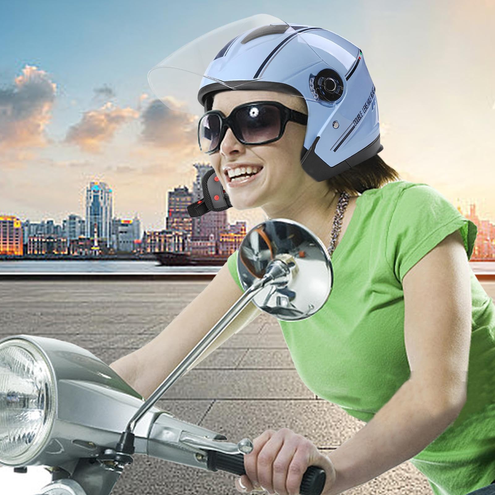 Kaski motocyklowe dla ? ?czyzn - Bezpieczne kaski rowerowe z podwójnym daszkiem i regulowanym paskiem z klamr? | Wygodne kaski rowerowe Mountain Road Akcesoria dla doros?ych m? ?czyzn i kobiet Retorno