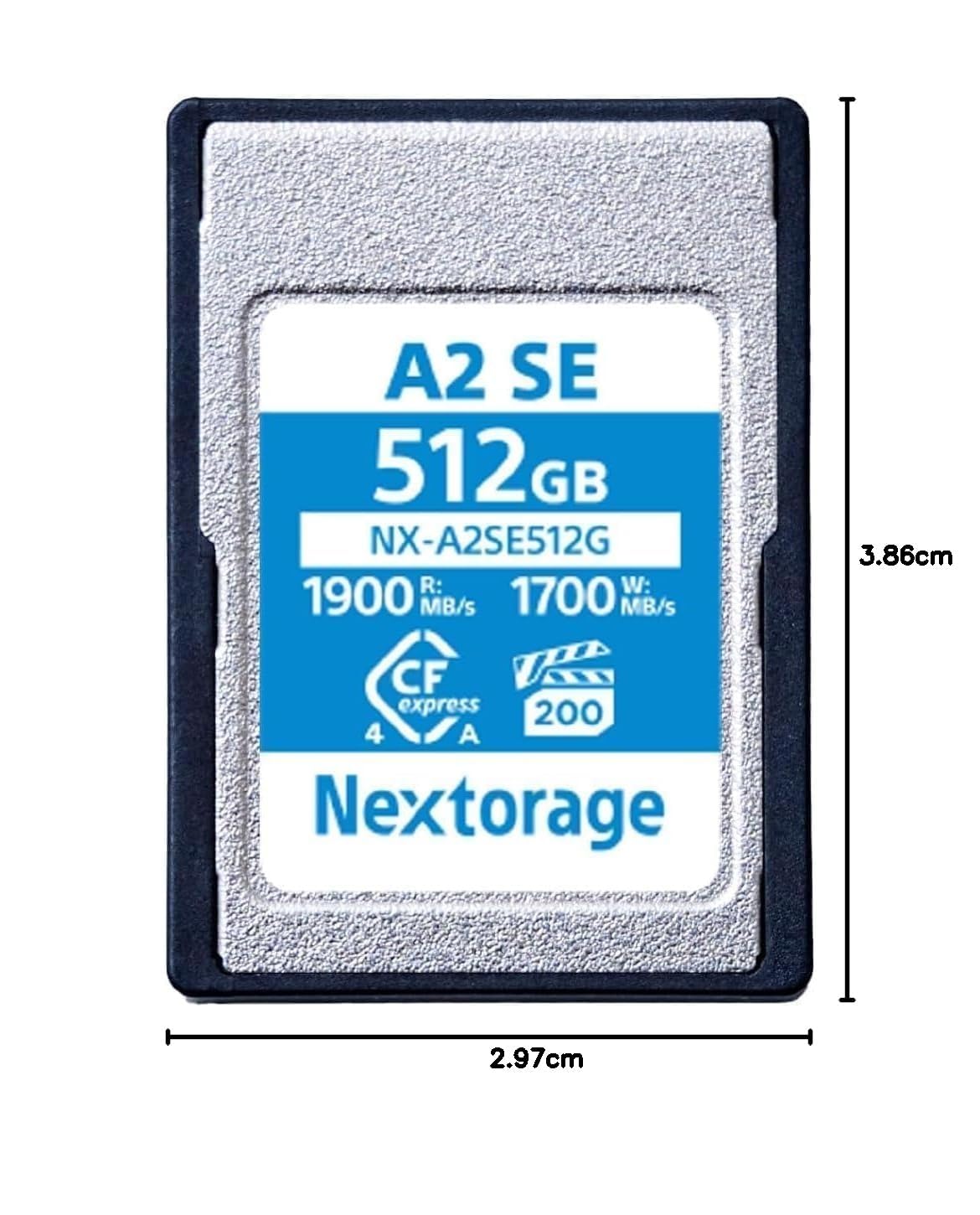 Nextorage CFexpress Typ A Karte 512GB, VPG200 japanische speicherkarte datenspeicher CF Express Type A Card, Kamera Zubehör für Sony/Fujifilm, A2SE NX-A2SE512G