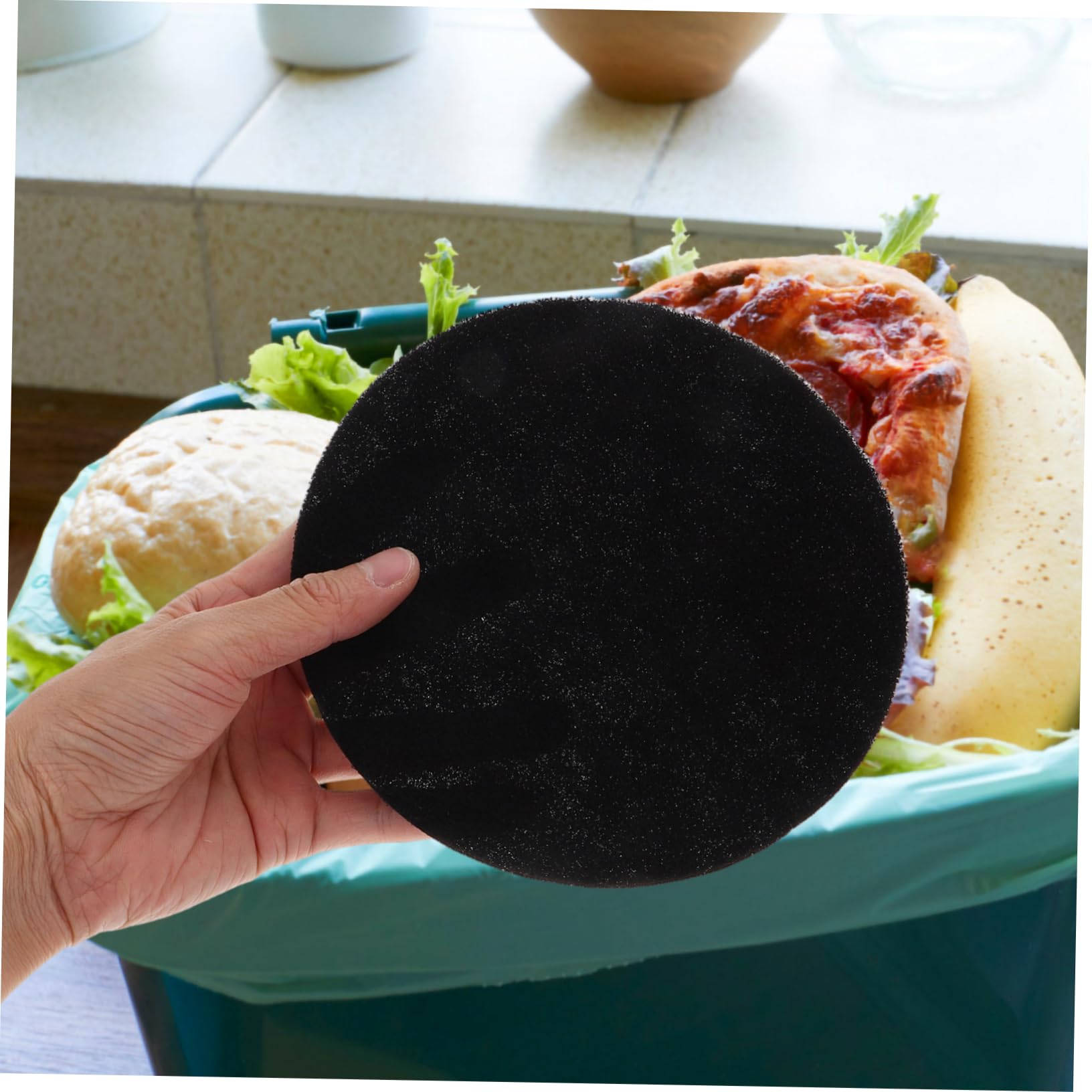 MAGICLULU 30 Piezas Filtro de Cubo de Compost de algodón Absorbe olores Filtro Acuario Filtro de Basura Accesorio de filtración de Basura Almohadillas de Filtro de Tanque de Agua Salada