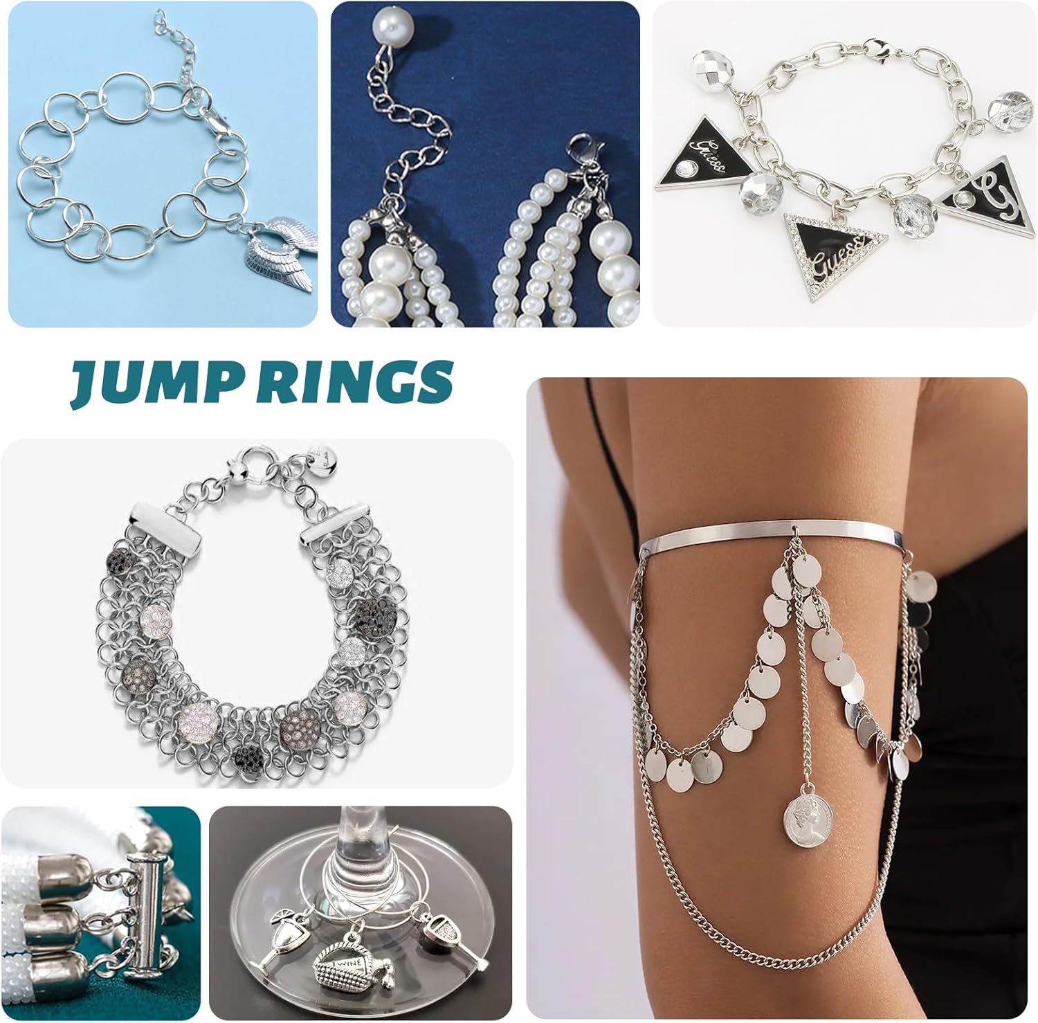 TOAOB 500pcs 8mm Silver Open Jump Rings for Jewelry Making Metal Split Rings Connectors for DIY Crafts Keychains Necklaces Bracelets - Image 5