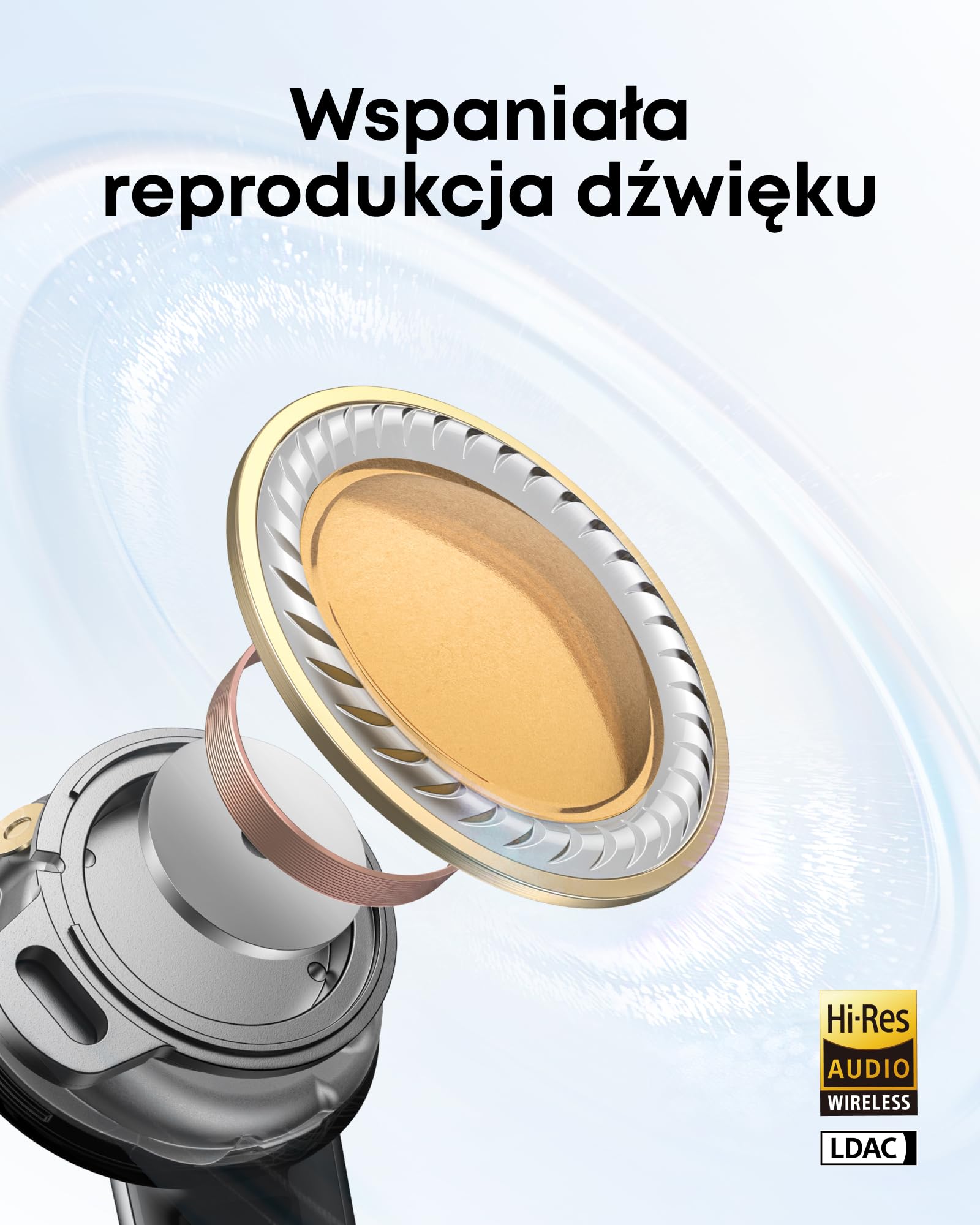 soundcore Liberty 5 Firmy Anker, Bezprzewodowe Słuchawki z Tłumieniem Hałasu, 2x Silniejsza Redukcja Głosu, Adaptacyjne Tłumienie Hałasu, Szybkie Ładowanie, Dolby Audio (Czarny)