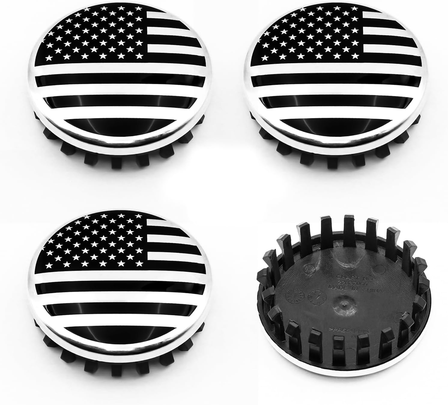 SET OF 4 GMC BLACK GLOSSY 83 mm/3.25 inch Wheel Rim Center Hub Caps FIT FOR GMC