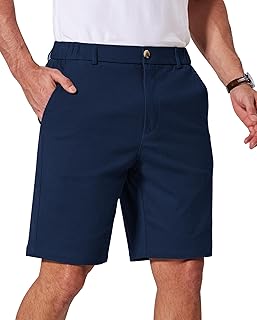 Men's Casual Shorts Classic-Fit 9" Chino Shorts Cotton Stretch Golf Short with 4 Pockets