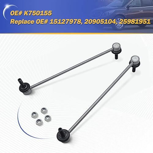 Vista 17 de Varillas de barra estabilizadora delantera izquierda y derecha de aleación de zinc-níquel de 13.82 pulgadas para Sonata 2011-2012, Optima 2011-2012
