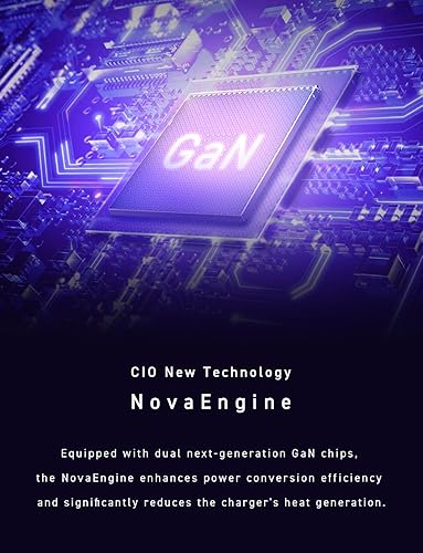 Miniatura 10 de CIO NovaPort Quad II 67W3C1A - Bloque de cargador GaN de 65 W, adaptador compacto de 4 puertos con 3 puertos USB-C y 1 USB-A, carga rápida USBC de