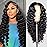 PYY Deep Wave Lace Front Wigs Human Hair 200 Density Glueless Wigs for Black Women 13x4 HD Lace Frontal Raw Human Hair Pre Plucked with Baby Hair 24 Inch