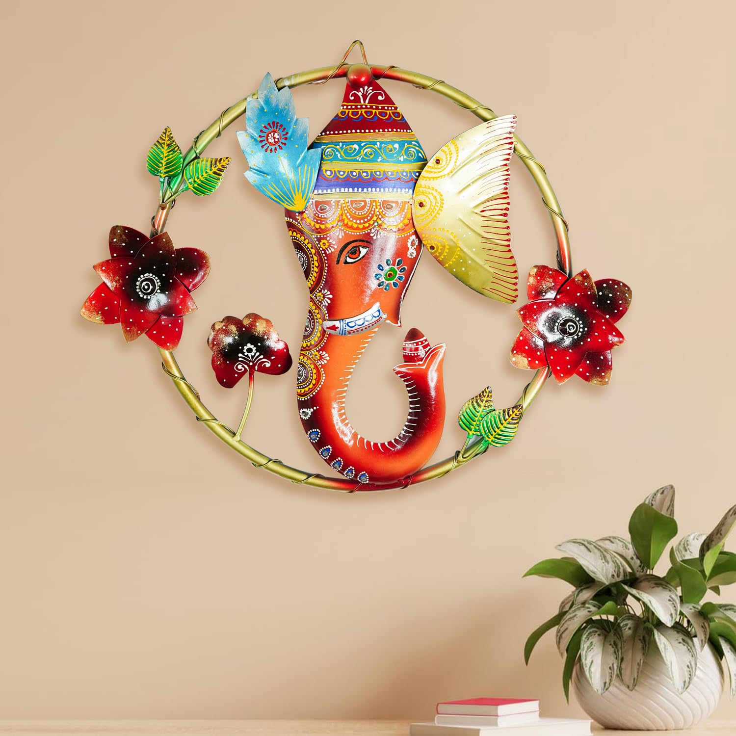 Ekhasa Ganesha Metal Wall Hanging Decoration Item for Living Room, Bedroom | Rajasthani Wall Art Sculpture for Wall Decor | Perfect Wall Hanging for Home Decor, Sofa Wall Decor or Office Decor (B0D6FNNRZZ) Amazon Price History, Amazon Price Tracker