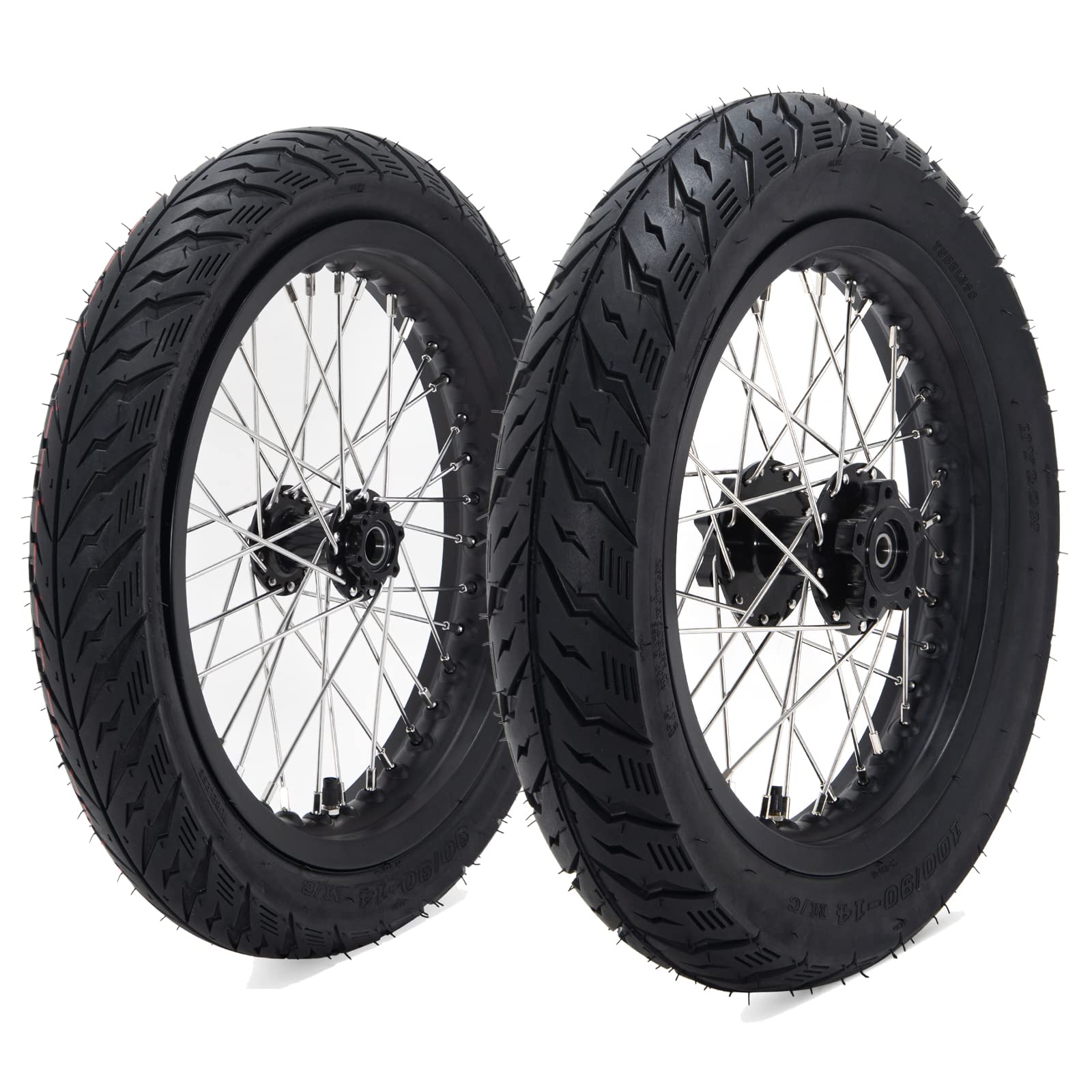 14"x2.15" Front Rear Spoke Wheel Rim Hub Inner Tubes with Tire Pads for Talaria Sting
