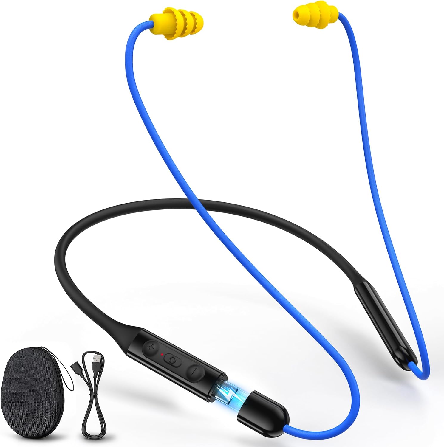 Next-Gen Bluetooth 6.0 Earplug Headphones for Work, 30dB Hearing Protection | 40H Playtime, OSHA-Compliant, Built-in USB-C Plug, IPX6 Waterproof, Neckband Noise Reduction Wireless Safety Earbuds with Mic