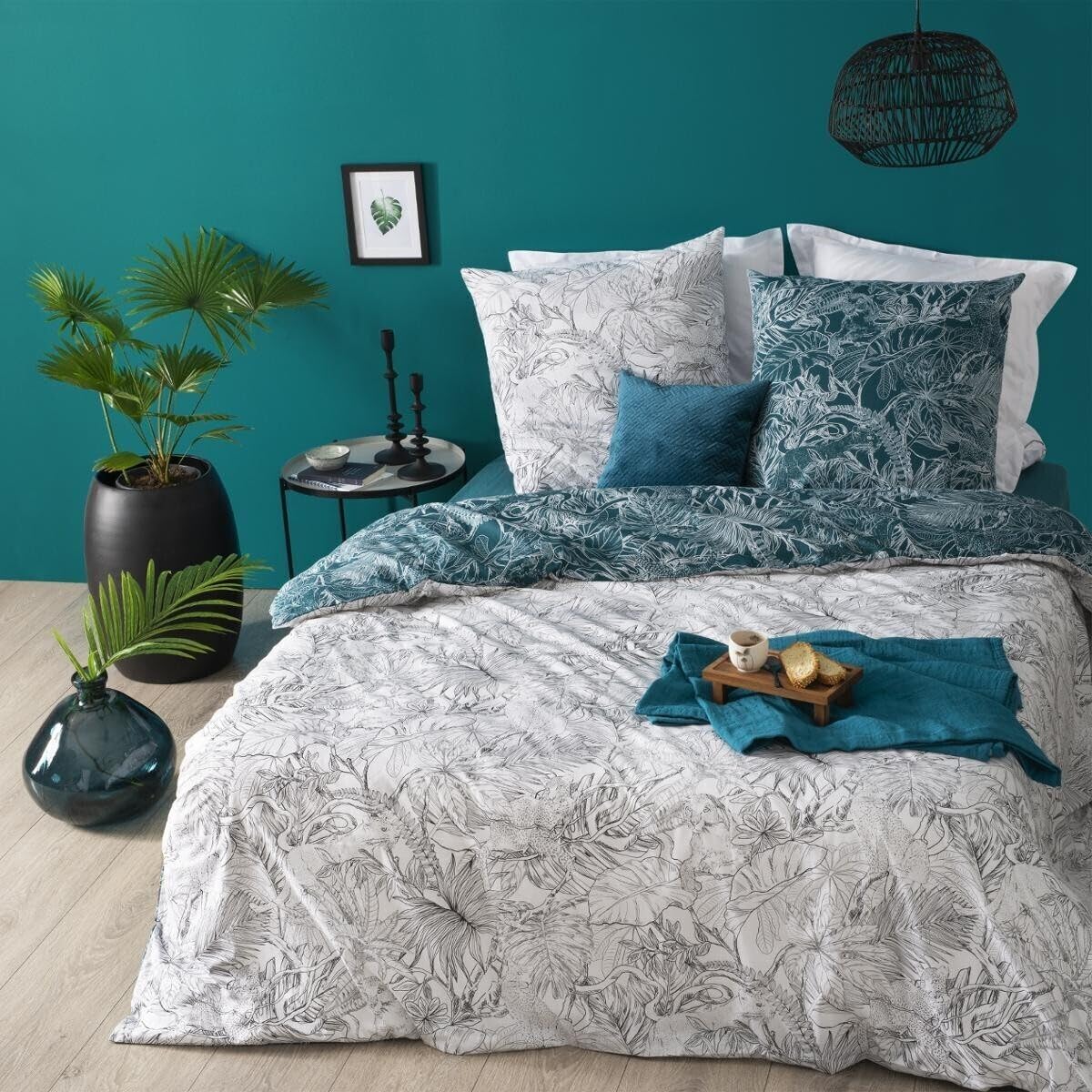 Atmosphera Parure de lit en Coton - Jungle - 260 x 240 cm