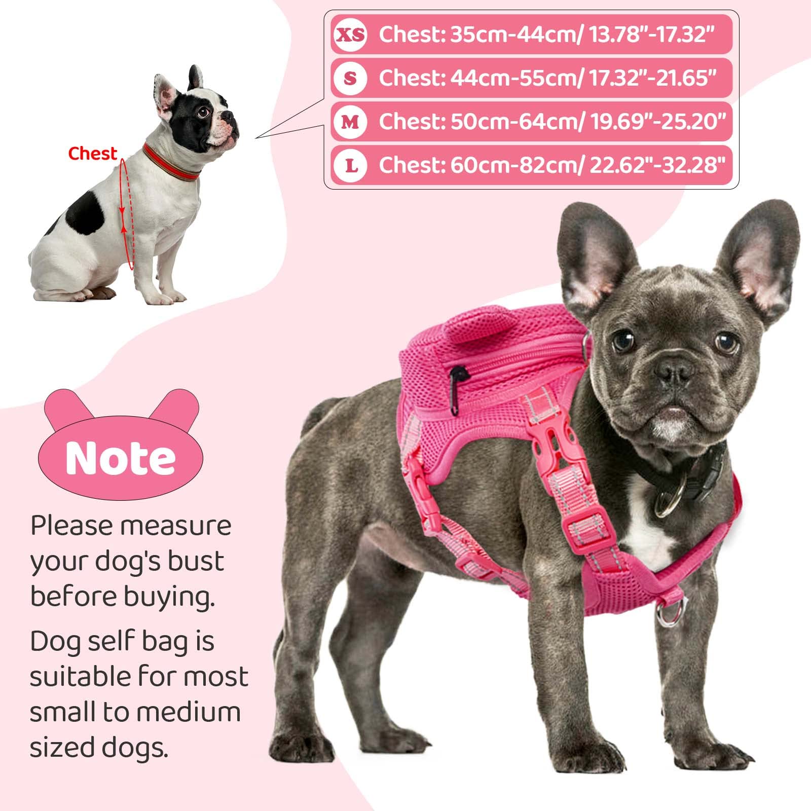 OUOBOB Breathable No-Pull Dog Harness with Backpack - Image 3