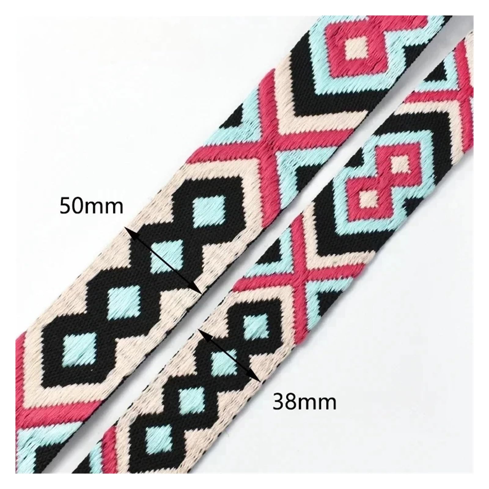 Ruban Jacquard Sangle de sac Jacquard 2 à 5 mètres 38/50 mm, ruban décoratif for vêtements, biais, accessoires couture(29-50mm,5Meters)