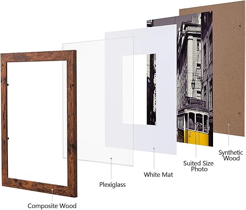Vista 481 de eletecpro Juego de 10 marcos de fotos de 8.5 x 11 pulgadas, collage de fotos, decoración de pared, fotos de 5 x 7 con paspartú o de 8.5 x 11 Negro