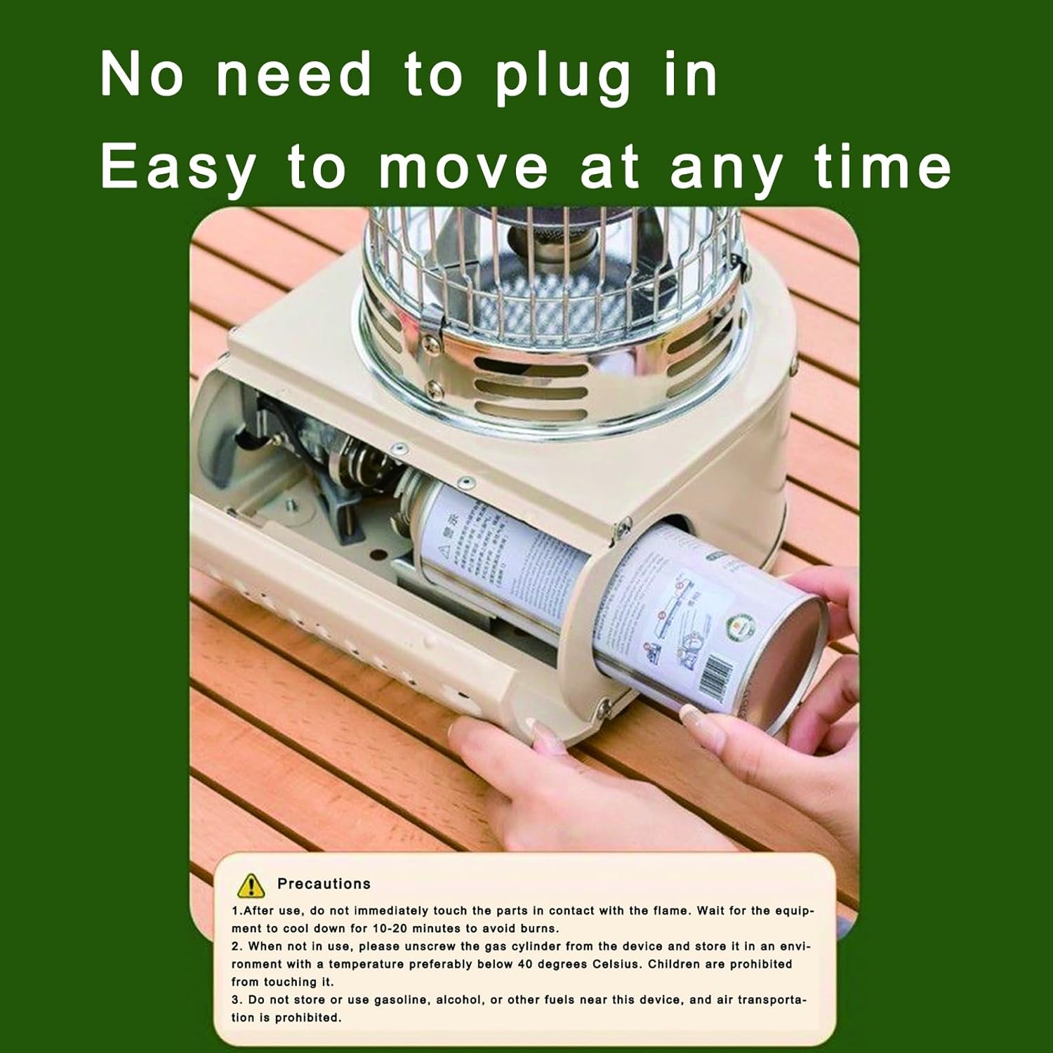 [GLLJT] Portable Kerosene Heater Stove, Emergency Heater No Electricity, Kerosene Heater for Indoor Use - Safe & Portable Heat Source for Power Outage, Camping, and Garage (beige)