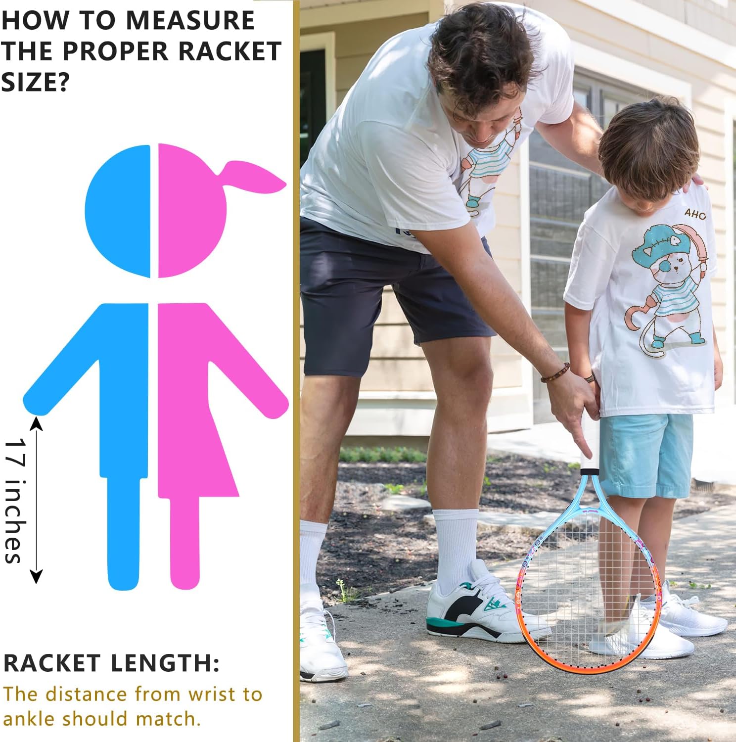 Kids Tennis Racket for Aged 2-3, bo'weiqi 17" Lightweight Toddler Tennis Racket for Outdoor/Indoor Sports Including 1 Tennis Racket,1 Non-Slip Grip and 1 Shoulder Strap Bag Easy Carry 17" Blue Orange image 3 of 7 B0CRDZ6SJX