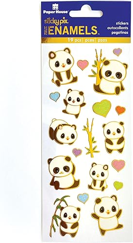 Miniatura 3 de Paper House Productions Panda Love - Lámina adhesiva con efecto esmaltado brillante para manualidades, álbumes de recortes y coleccionismo