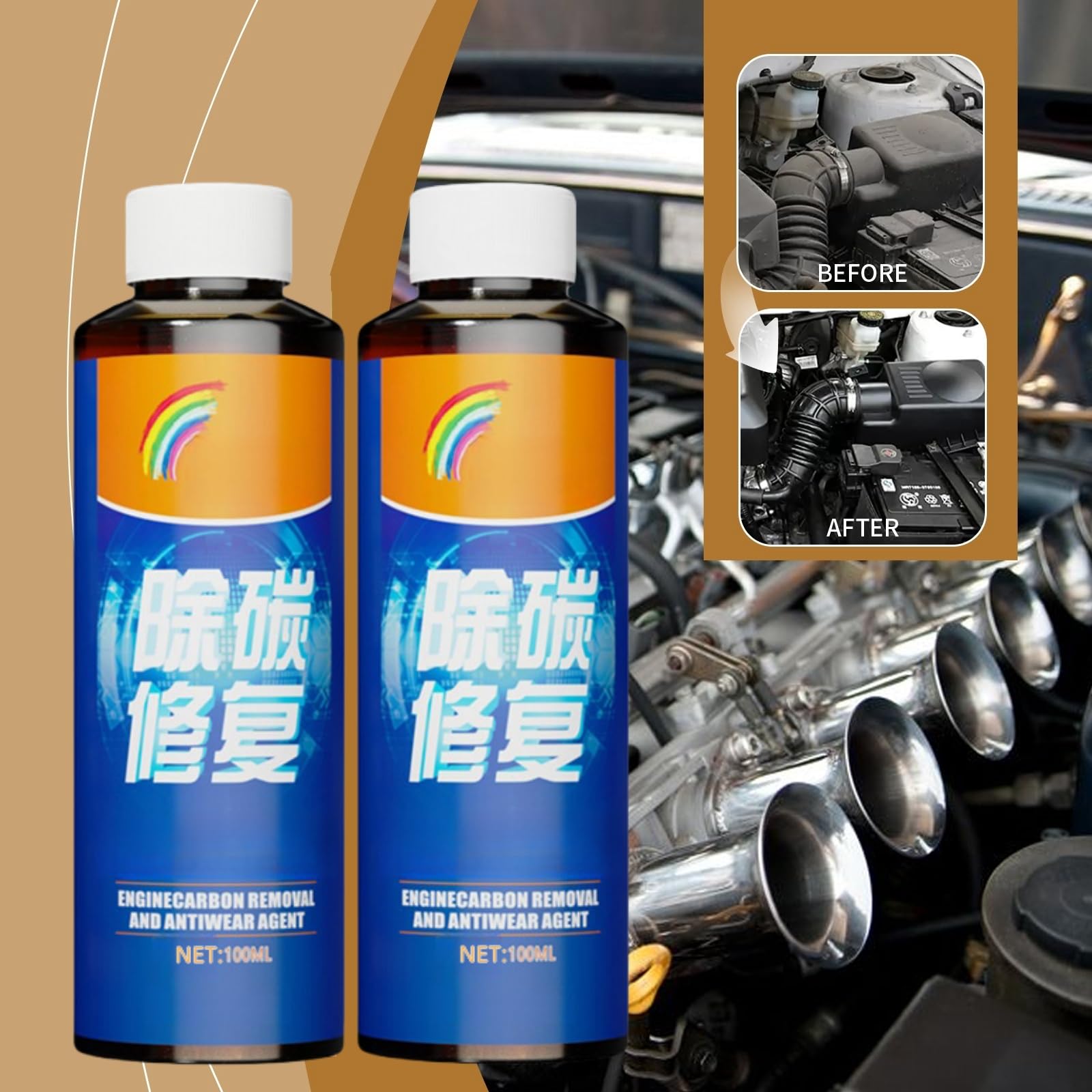 peehss Organic Engine Anti-Wear Protection Agent, Engine Carbon Removal Repair Agent, Highly Effective Engine Anti-Wear Protectant, Engine Agent Protector, Carbon Removal andRepair Oil for Car (3pcs)