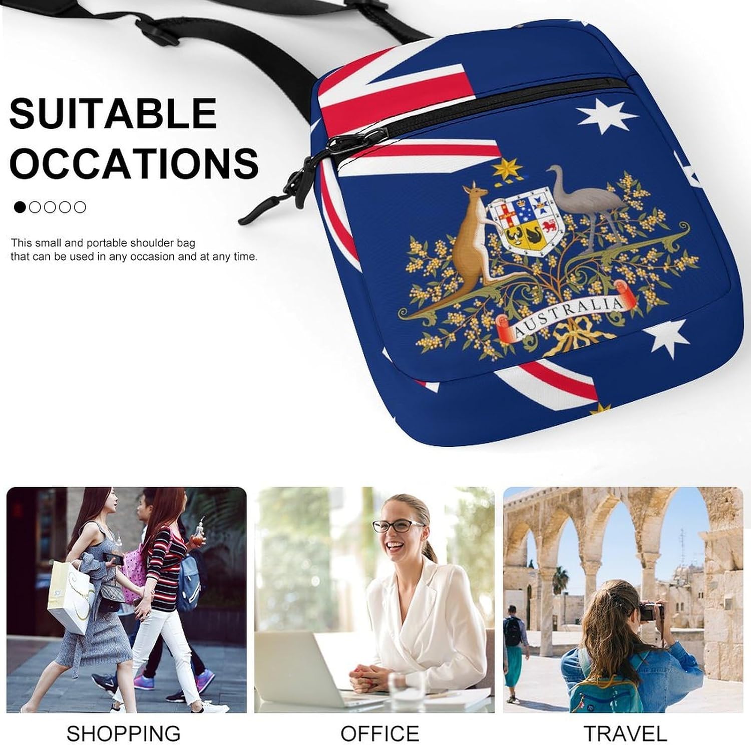 Australia Australian Coat of Arms Small Crossbody Bag Sling Shoulder Satchel