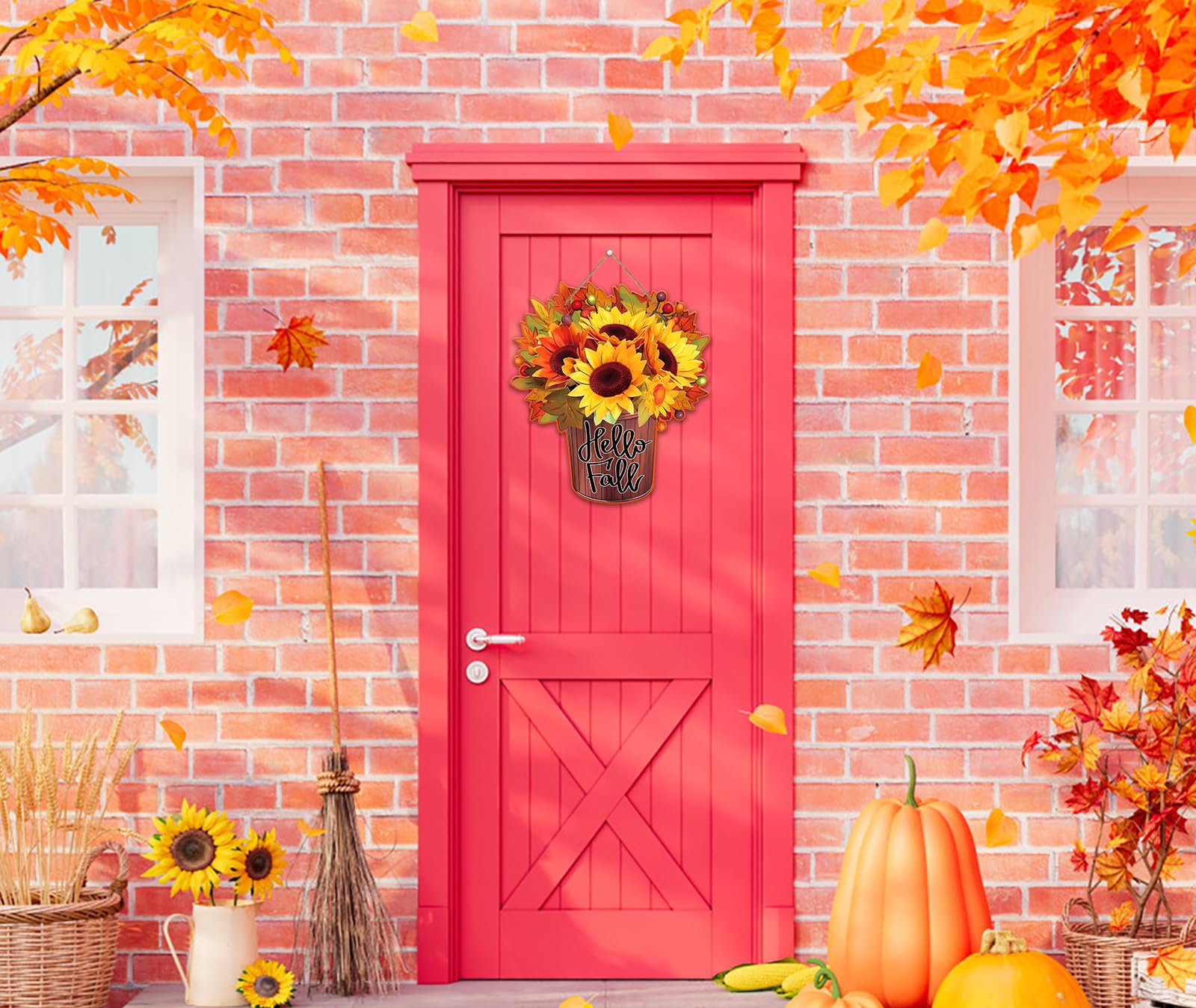 CHAONENG Herbst Gartenflagge – 30,5x45,7 Cm, Vogelscheuche & Sonnenblumen