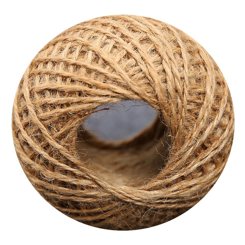 100M Jute Twine Garden Twine Natural 2mm Brown Jute Twine Craft String Twine for Crafts, Gift wrapping,Gardening,Packing,Christmas Decoration (100M)