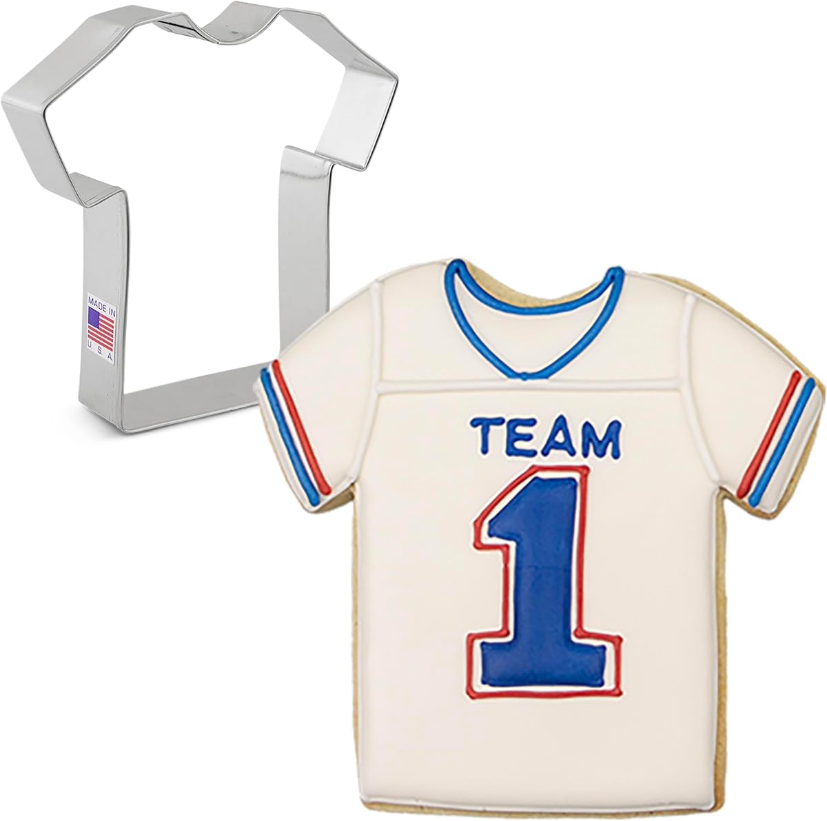 Ann Clark - Cortador de galletas con camiseta deportiva grande de 4-1/4 pulgadas, fabricado en EE. UU. | Tamaño y forma perfectos, el cortador de galletas más grande de Estados Unidos, acero americano apto para alimentos