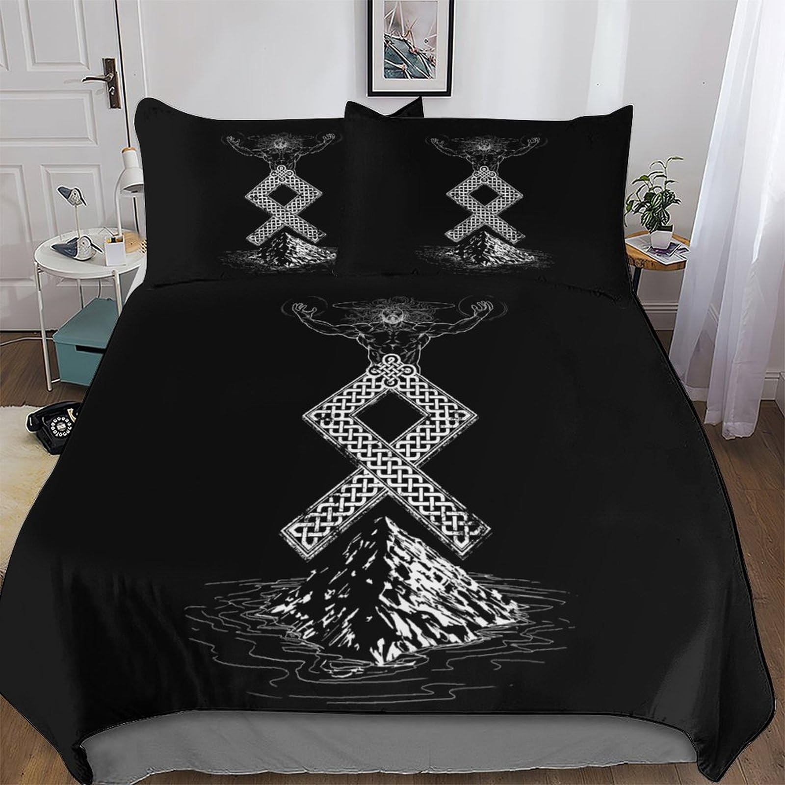 Housse de couette 220x240 mythologie scandinave pour chambre de geek et grand lit ado