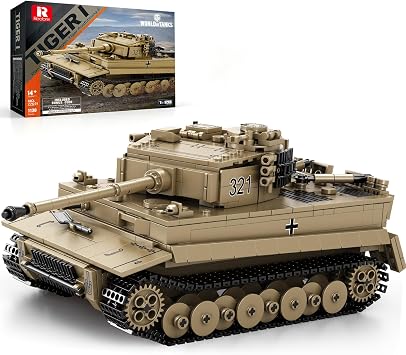 Reobrix Tiger I Tank Building Block Set WW2 Military German Tank Model Toys