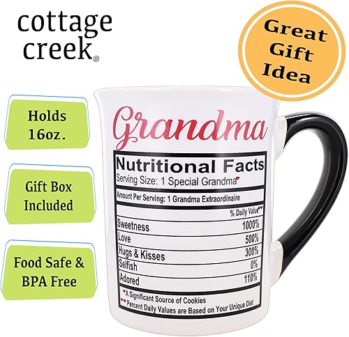 Miniatura 3 de Cottage Creek Taza grande para abuela, taza de café de cerámica de 16 onzas, regalos para abuela