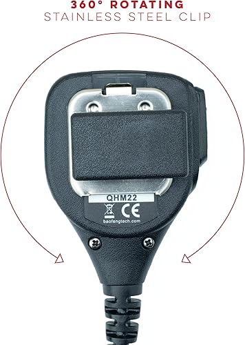 Miniatura 4 de BTECH QHM22 - Micrófono de altavoz IP54 resistente a la intemperie, micrófono de hombro de grado comercial premium para BAOFENG (UV-5R BF-F8HP)