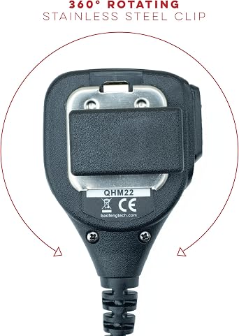BTECH QHM22 Weatherproof Heavy Duty IP54 Speaker Mic, Premium Commercial Grade Shoulder Mic for BAOFENG (UV-5R BF-F8HP), pxton, Retevis, Kenwood K1 Radios (Pack of 2)