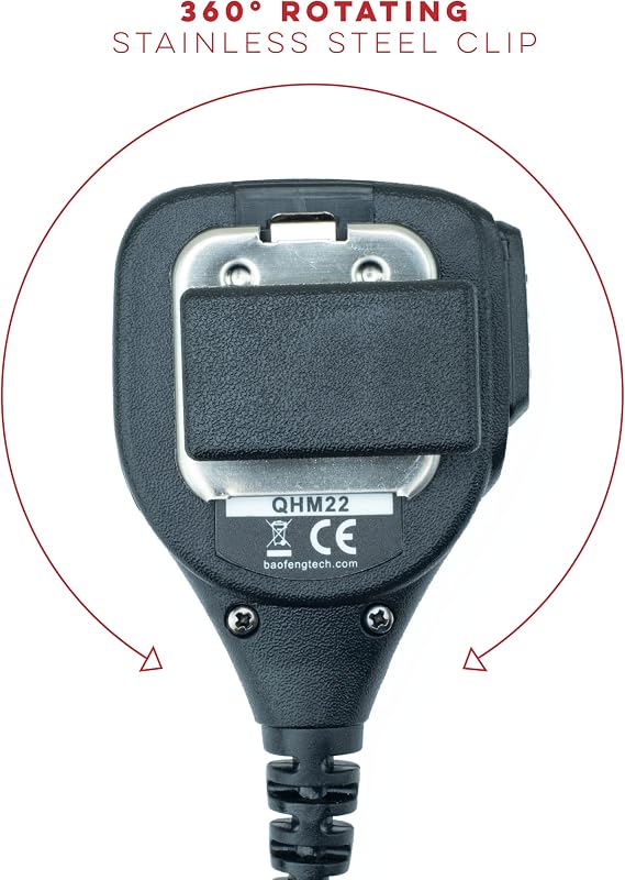 BTECH QHM22 Weatherproof Heavy Duty IP54 Speaker Mic, Premium Commercial Grade Shoulder Mic for BAOFENG (UV-5R BF-F8HP), pxton, Retevis, Kenwood K1 Radios (Pack of 2)