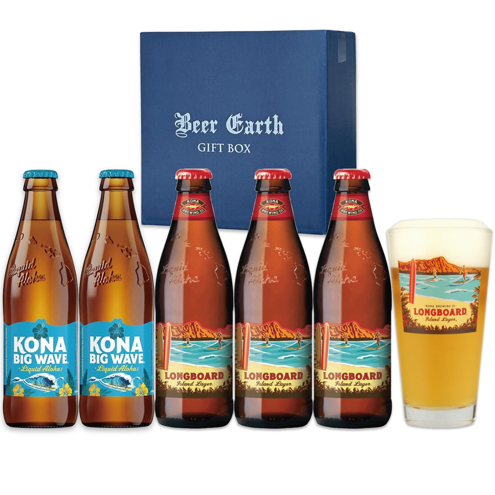 Amazon.co.jp: KONA BEER コナビール5本 グラス付き ギフトセット