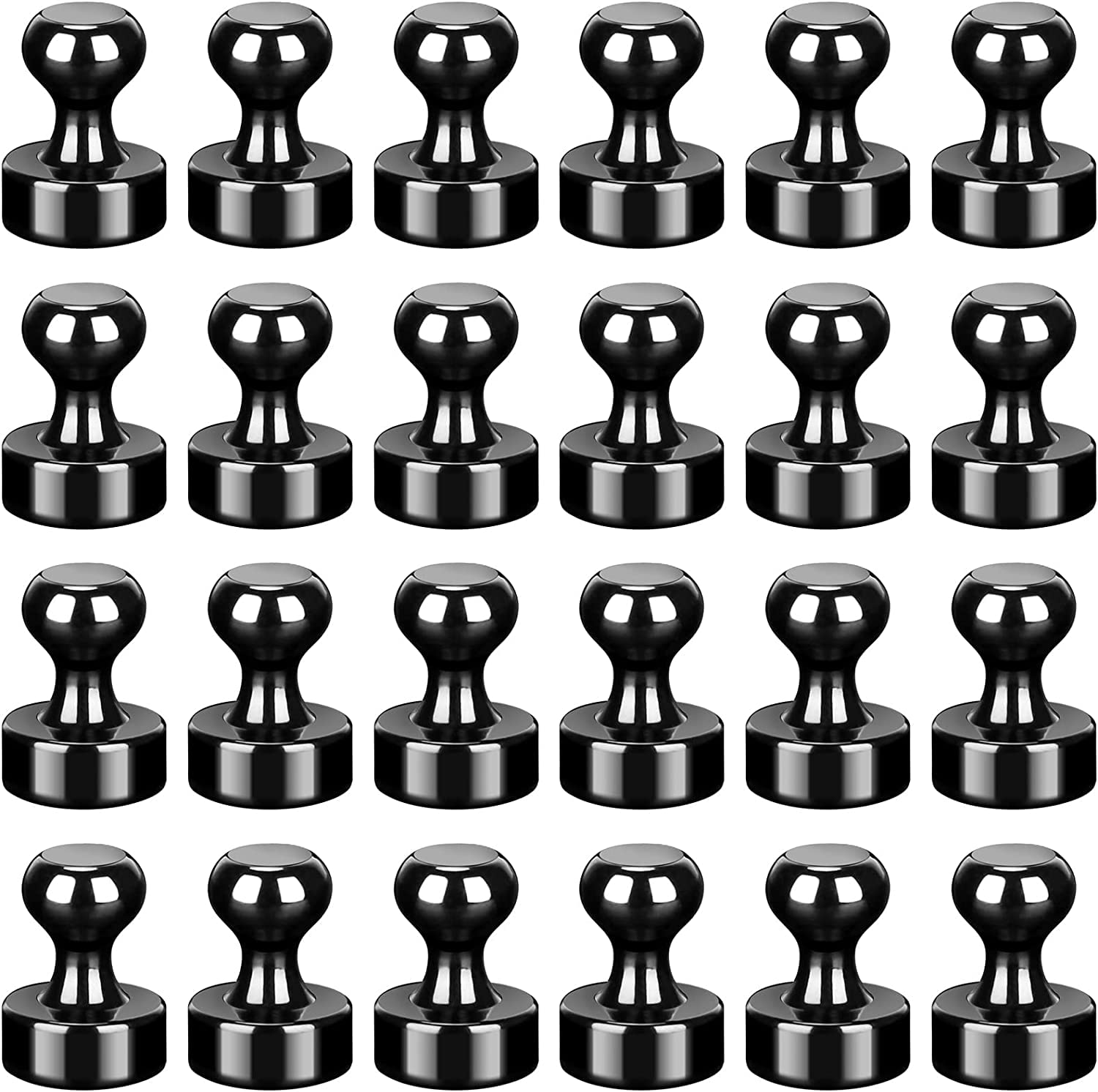 24 Pack Magnetic Push Pins Refrigerator Magnets Powerful Fridge Magnets Strong Metallic Magnets for Whiteboard, Map, Kitchen, Office, School