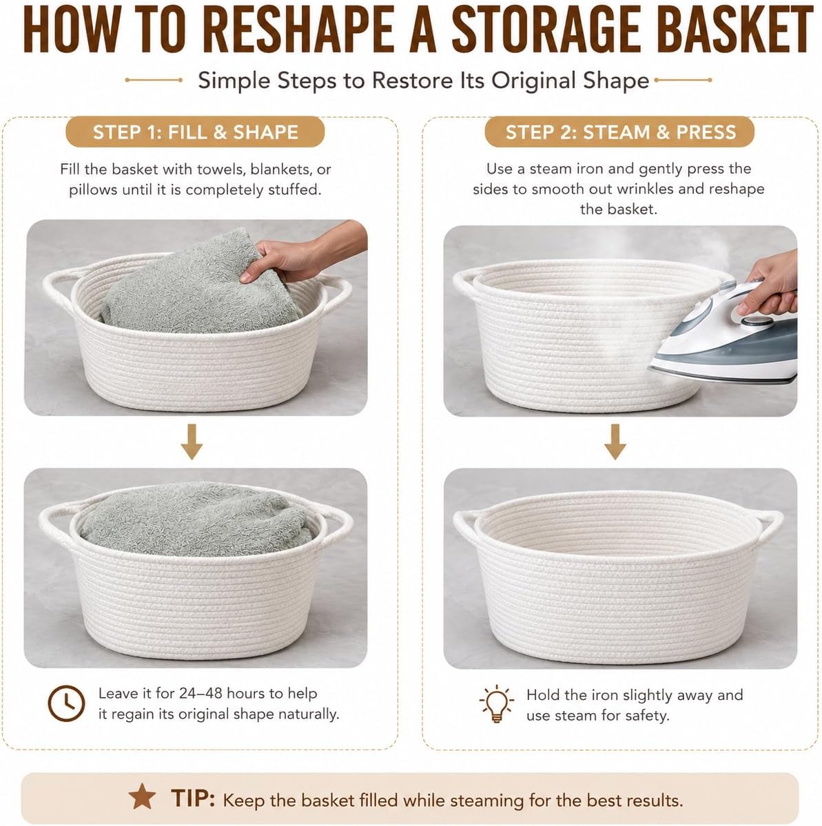 5 PCs Small Cotton Rope Woven Basket, White Storage Basket for Gifts Empty