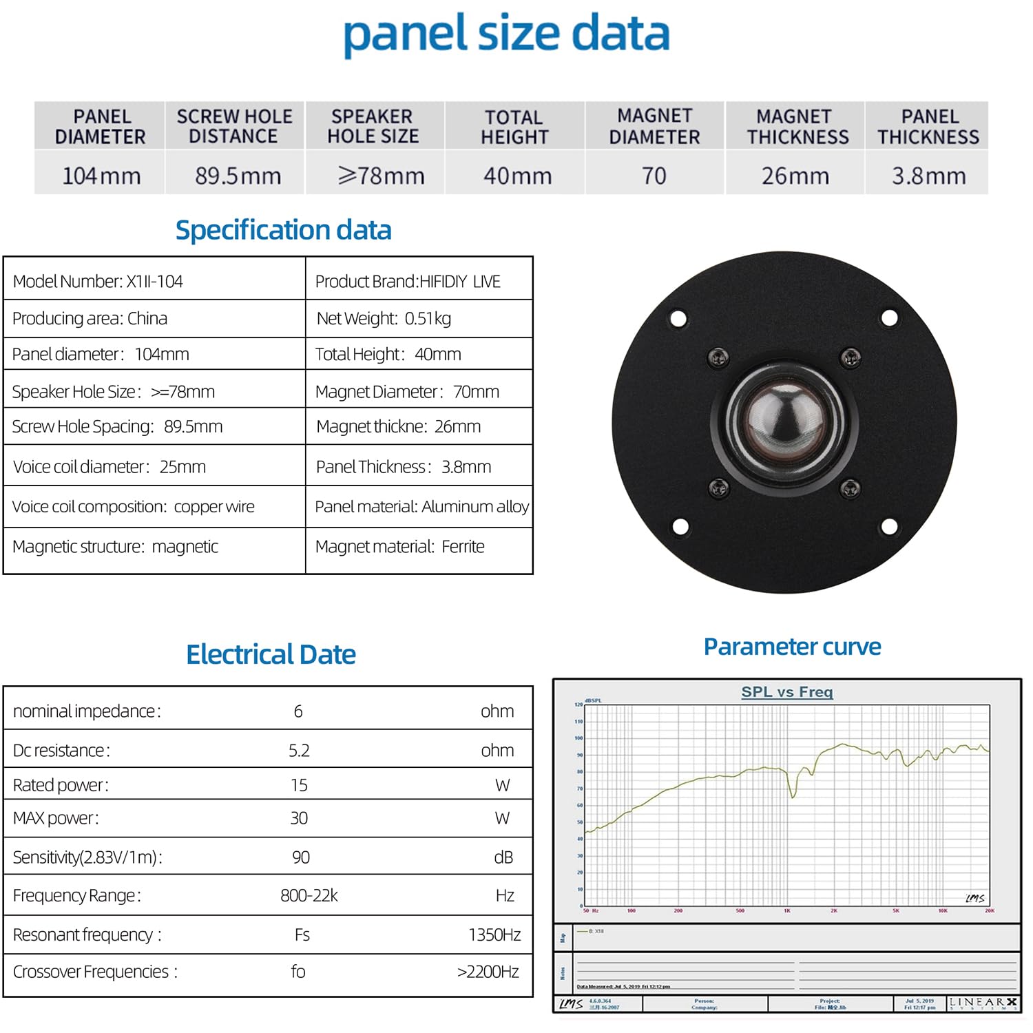 HIFIDIY LIVE 2PCS HiFi 4 inch Tweeter Speaker Unit 25-core Transparent Silk Membrane 6OHM 30W Home Film Treble Loudspeaker X1II-104